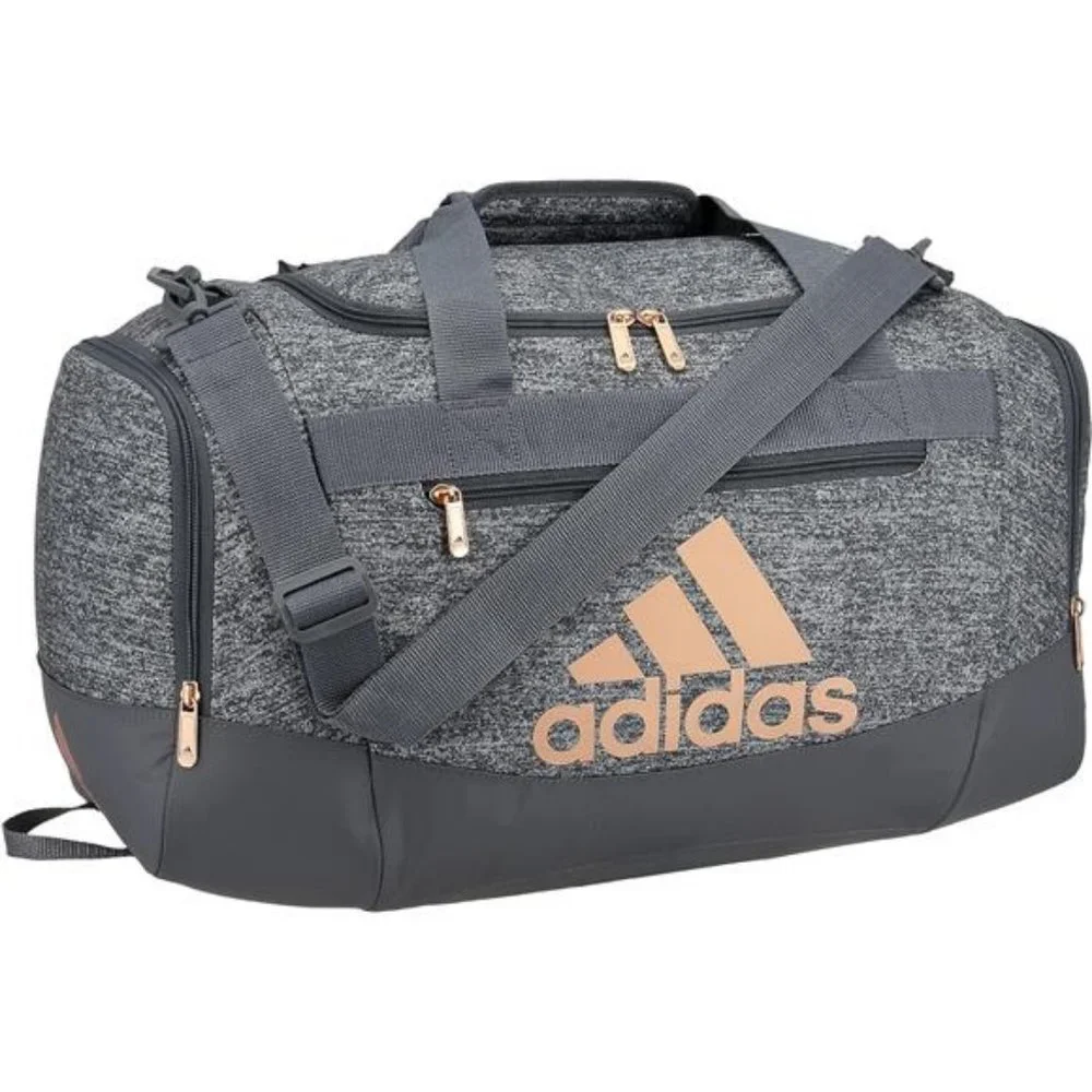 New Adidas‎ Unisex Defender 4 Small Duffel Bag (Onix Grey/Rose Gold)